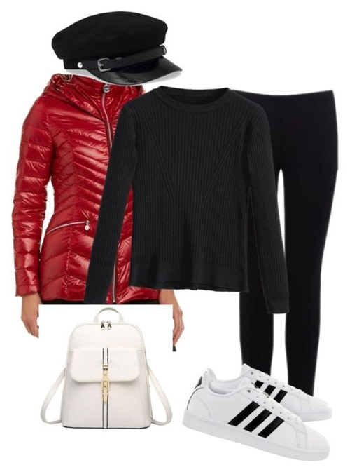 black and white and red outfits